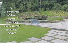 Photo showing view of Memorial Garden pond