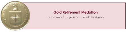 Gold Retirement, medallion