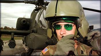 airmen wearing laser protective glasses